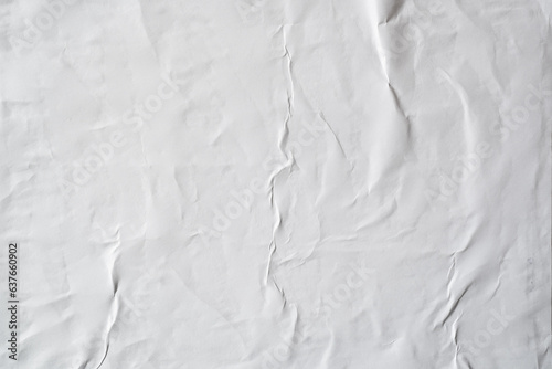 White poster texture adhered by wheat paste