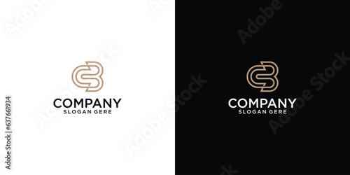 Letter cb line monogram logo suitable for any business with cb or bc initials