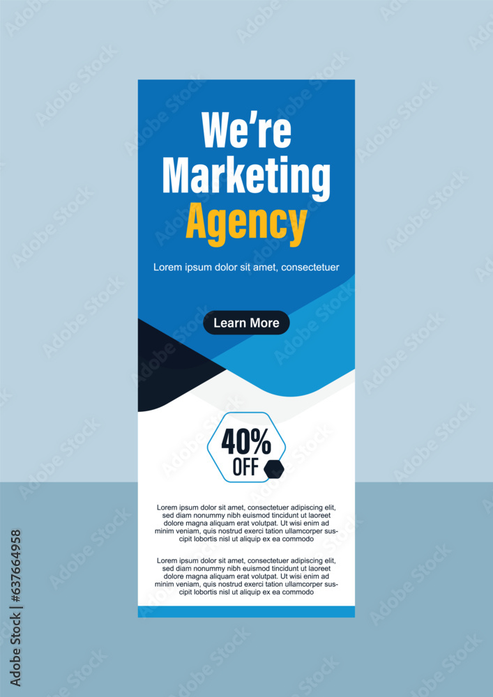 Fototapeta premium Corporate business presentation rull up banner template, Trendy minimalist flat geometric business brochure design template