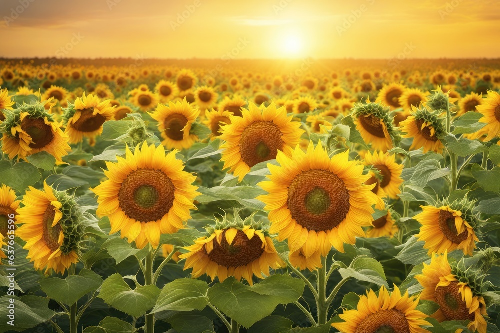 Obraz premium ombine different types of sunflowers to create a sunny, cheerful arrangement