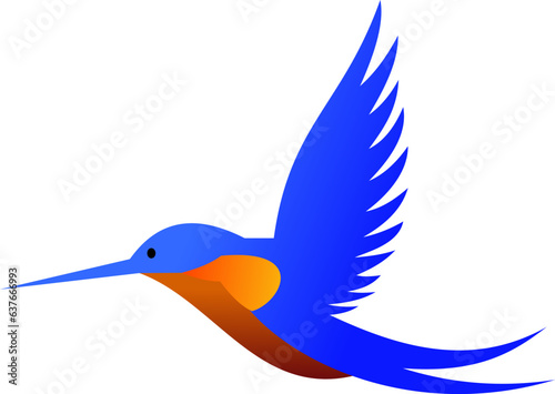 logo of Flaying hummingbird Bird Colorful vector Style. colibri icon