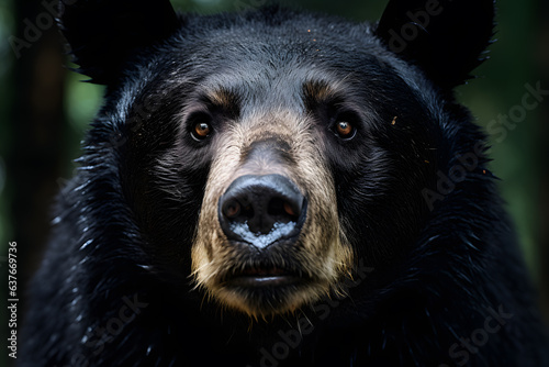 A Asian Black Bear portrait, wildlife photography