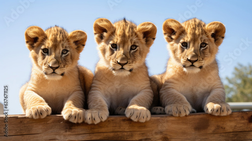 Group of cute lion cubs © Venka