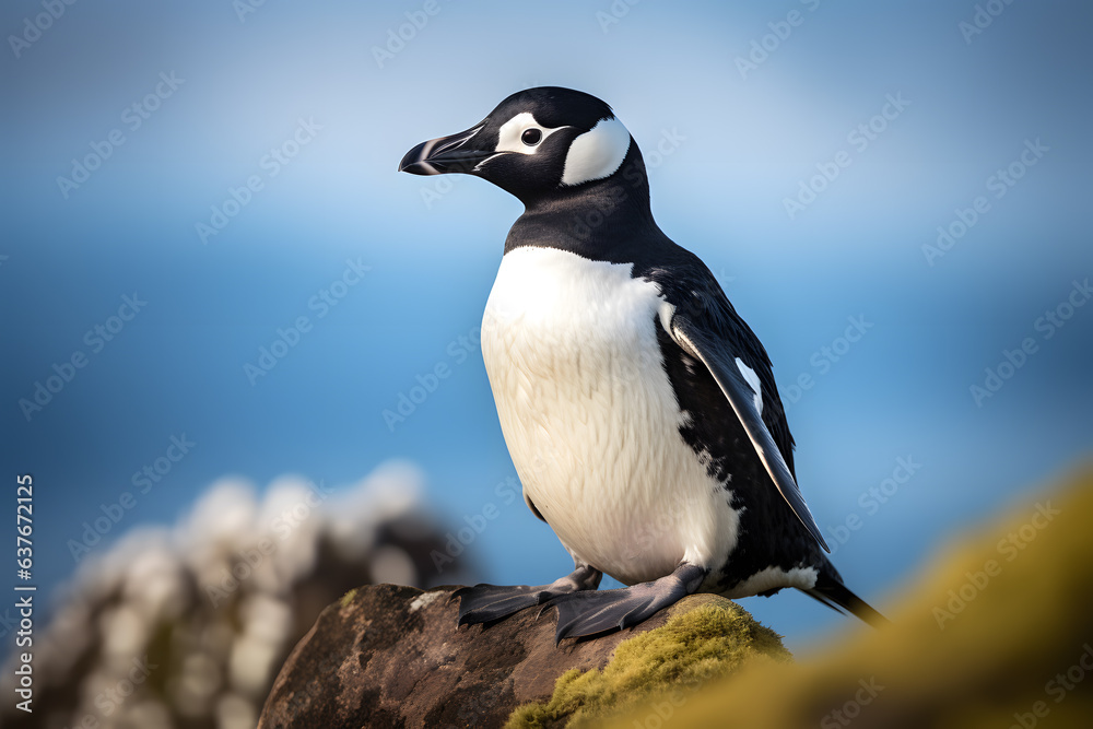 Obraz premium A Auk portrait, wildlife photography
