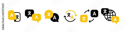 Language translate icons. Design for web and mobile app.