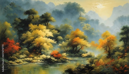 Countryside Chinese traditional painting