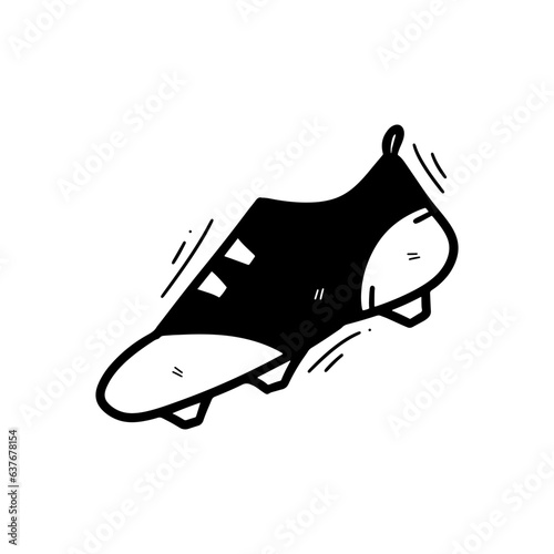Hand Drawn Football Shoes Illustration. Doodle Vector. Isolated on White Background - EPS 10 Vector