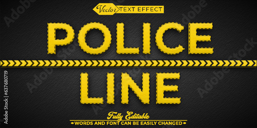 Yellow Police Line Vector Editable Text Effect Template