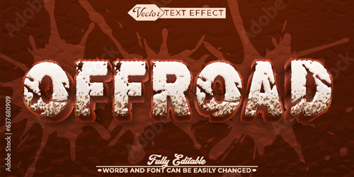 Splash Mud Off Road Vector Editable Text Effect Template