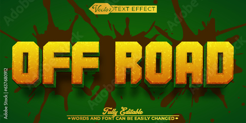 Orange Off Road Vector Editable Text Effect Template