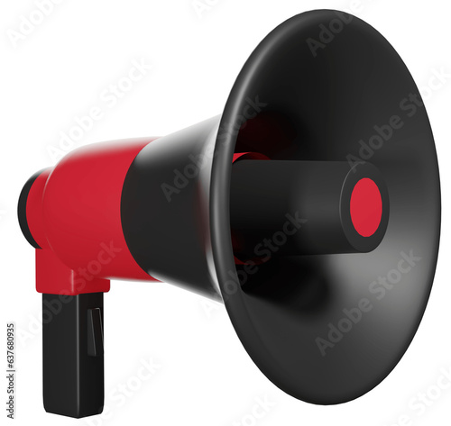 Megaphone in black and red color, black friday theme