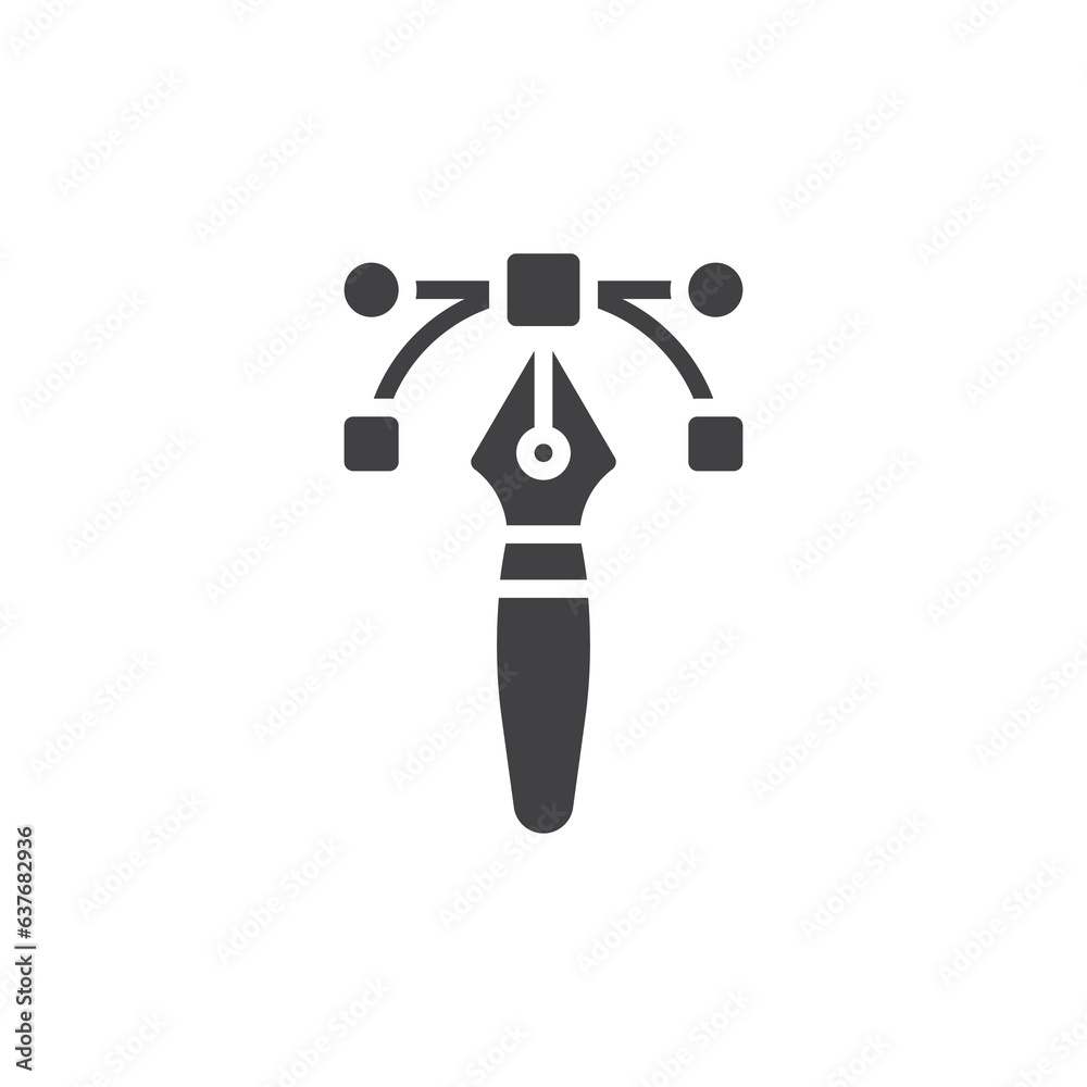 Curve pen tool vector icon