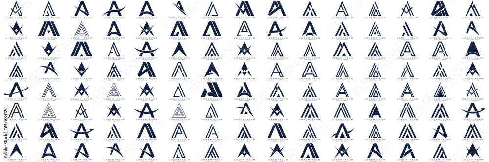 mega logo collection, Abstract letter A logo design. icons for business of luxury, elegant, simple mega logo collection, Abstract letter A logo design. icons for business of luxury, elegant, simple