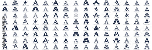 Free Download mega logo collection, Abstract letter A logo design. icons for business of luxury, elegant, simple - GFXLoad