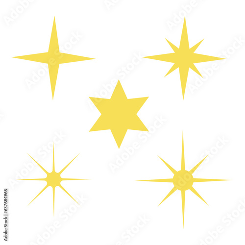 Set of Sparkling Star Vector For Template