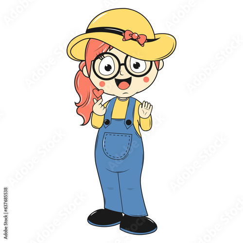 cute girl carttoon illustration