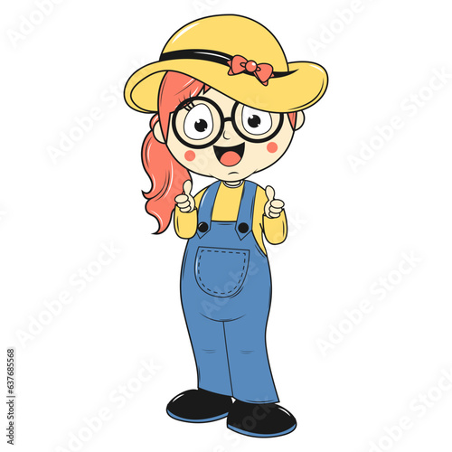 cute girl carttoon illustration