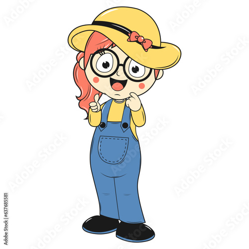 cute girl carttoon illustration