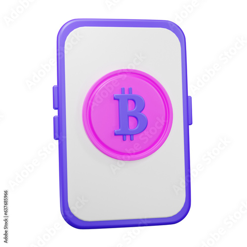 3d render of a bitcoin icon