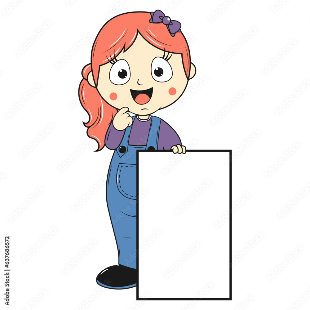 cute girl cartoon illustration