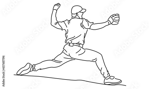 line art of baseball player