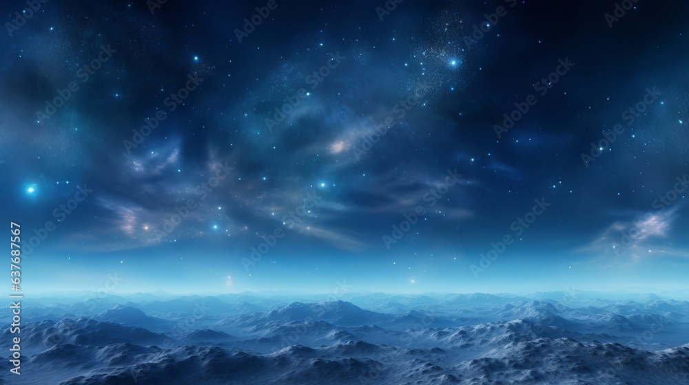 Stunning HDRI 360° space background: nebula and stars equirectangular projection environment map