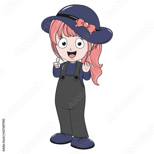 cute girl carttoon illustration