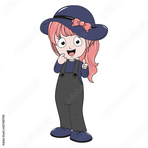 cute girl carttoon illustration