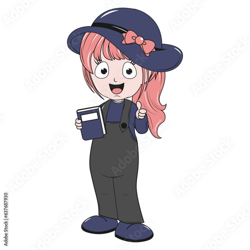 cute girl carttoon illustration