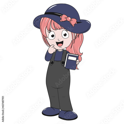 cute girl carttoon illustration