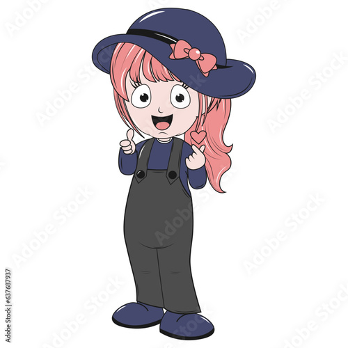 cute girl carttoon illustration