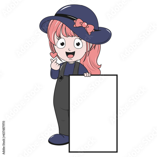cute girl carttoon illustration