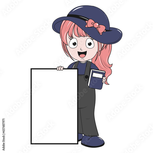 cute girl carttoon illustration
