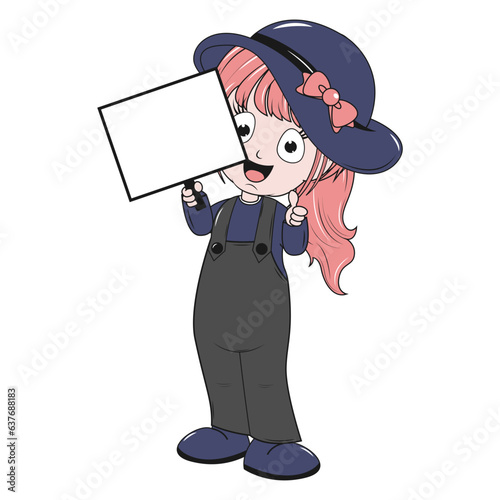 cute girl carttoon illustration