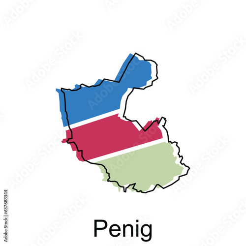 map of Penig City. vector map of the German Country. Vector illustration design template photo