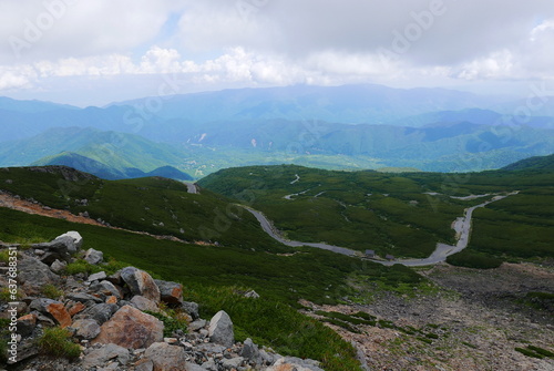 Mount Norikura (Norikura-dake) is a potentially active volcano located on the borders of Gifu and Nagano prefectures in Japan. It is part of the Hida Mountains and is listed among the 100 Famous Japan photo