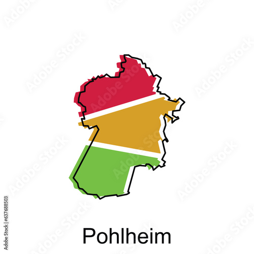 Pohlheim City Map illustration. Simplified map of Germany Country vector design template