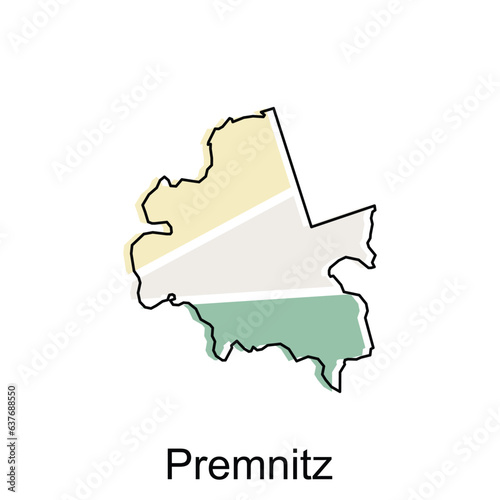 Premnitz City Map illustration. Simplified map of Germany Country vector design template