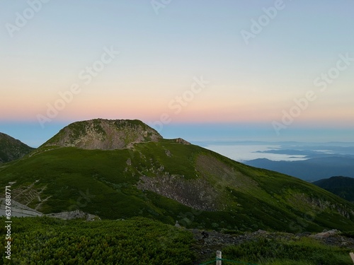 Mount Norikura (Norikura-dake) is a potentially active volcano located on the borders of Gifu and Nagano prefectures in Japan. It is part of the Hida Mountains and is listed among the 100 Famous Japan photo