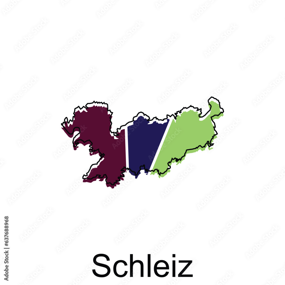 map of Schleiz City. vector map of the German Country. Vector illustration design template