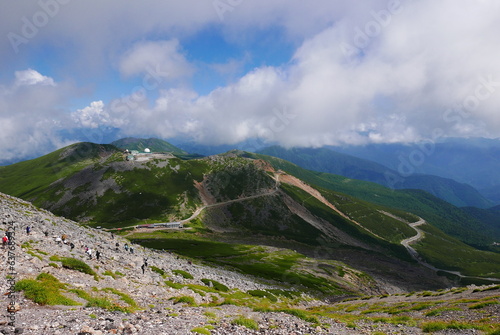 Mount Norikura (Norikura-dake) is a potentially active volcano located on the borders of Gifu and Nagano prefectures in Japan. It is part of the Hida Mountains and is listed among the 100 Famous Japan photo