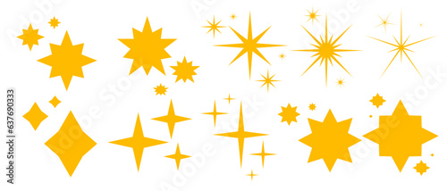  Shine sparkle. Set of vector stars sparkle, decoration twinkle, shiny flash. Vector Illustration