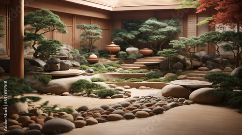 Calming japanese zen gardern