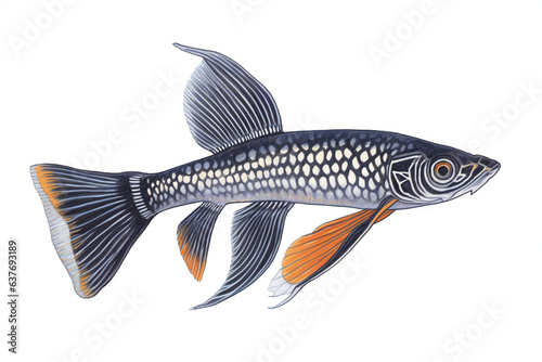 A goldfish, isolated on white background