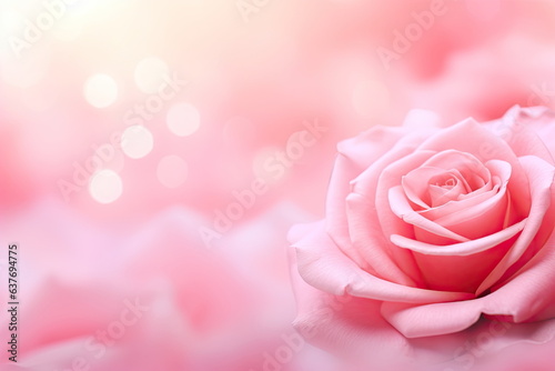 Rose of pink color  Copy space for your text