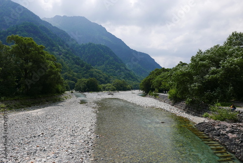 Kamikochi (Upper Highlands) is a remote mountainous highland valley within the Hida Mountains range, in the western region of Nagano Prefecture, Japan. Japanese hiking and trekking.