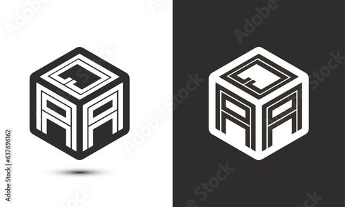 QAA letter logo design with illustrator cube logo, vector logo modern alphabet font overlap style. photo