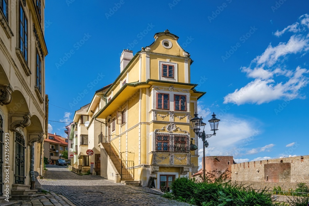 Obraz na płótnie Street of Bratislava old town. Jewish Street in historic part of Bratislava capital city w salonie