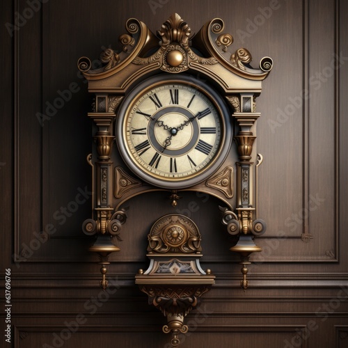 Antique wall clock in an old house