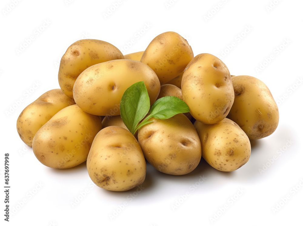 Young potatoes isolated on a white background Young potatoes isolated on a white background